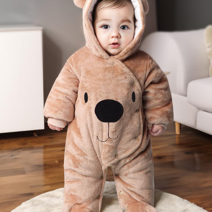 Baby Overall Winter Mit Kapuze Schneeanzug Flanell Strampler Spieler Spielanzug Mit Füße Karikatur Jumpsuit Kleidung 0-3 Monate