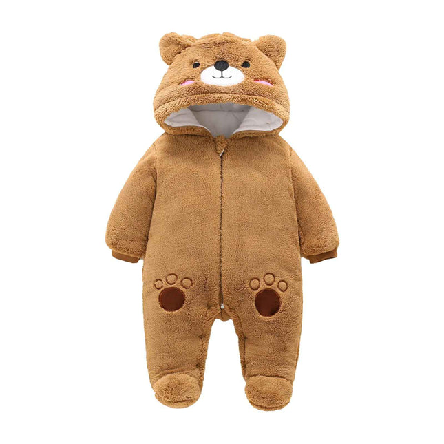 Baby Winter Schneeanzug Baby Strampler, Junge und Mädchen Einteiliger Anzug mit Kapuze, Kleinkind Oberbekleidung Schneeanzug Set Dick und Warm,Blau 3-6 Monate