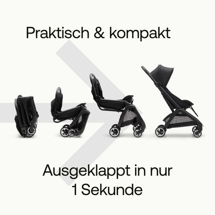 Bugaboo Butterfly ultrakompakter Reise-Kinderwagen, klein & leicht, einhändig faltbar und einfach zu lenken, ergonomischer City-Buggy für Babys ab 6 Monaten, mit viel Stauraum, Forest Green