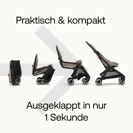 Bugaboo Butterfly ultrakompakter Reise-Kinderwagen, klein & leicht, einhändig faltbar und einfach zu lenken, ergonomischer City-Buggy für Babys ab 6 Monaten, mit viel Stauraum, Forest Green