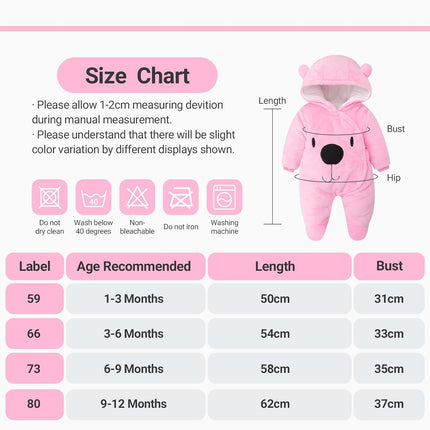 Baby Overall Winter Mit Kapuze Schneeanzug Flanell Strampler Spieler Spielanzug Mit Füße Karikatur Jumpsuit Kleidung 0-3 Monate