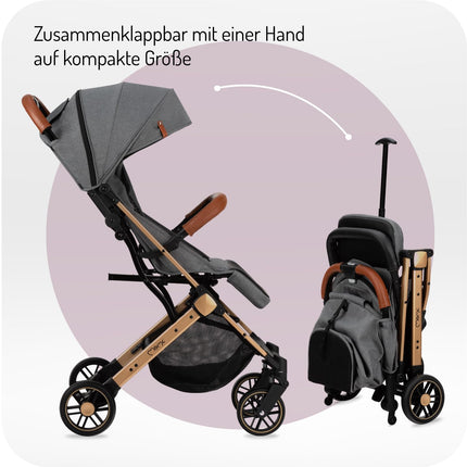 Kinderwagen MoMi ESTELLE ab 6 Monaten (bis 15 kg), klappbarer Kinderwagen mit 5-Punkt-SicherheitsgurtKinderwagen MoMi ESTELLE ab 6 Monaten (bis 15 kg), klappbarer Kinderwagen mit 5-Punkt-Sicherheitsgurt, Einkaufskorb mit Auflappfunktion , Teleskopzuggriff