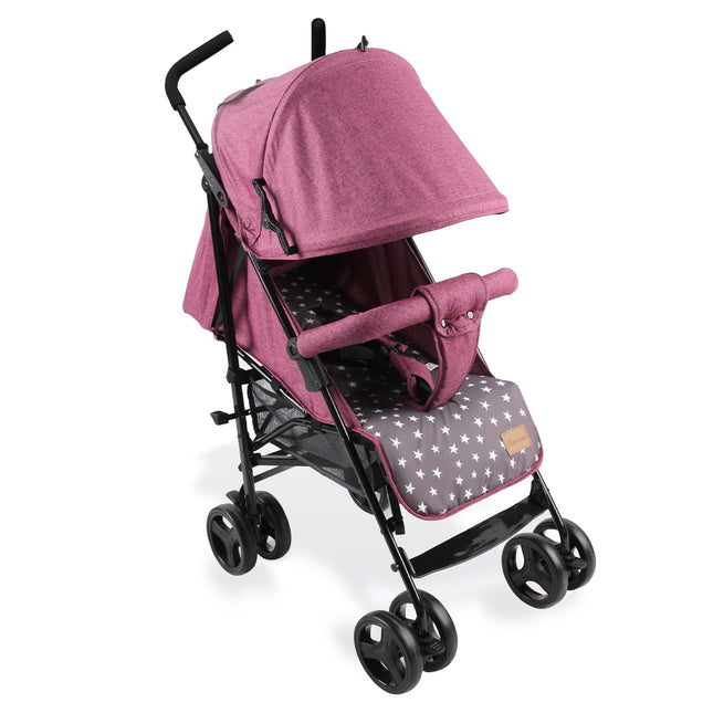 Bemesu Reisebuggy Kompaktkinderwagen mit 360°-Schwenkrädern, Kinderwagen mit 5-Punkt-Gurt, Kinderwagen 360° verstellbare Fahrtrichtung, Kinderbuggy klappbar bis 15kg, 0–3 Jahre, Lila