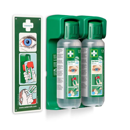 Wandhalterung (für augenspülung 500 ml) ein nachleuchtendes hinweisschild ist im lieferumfang enthalten | Packung (1 Stück)