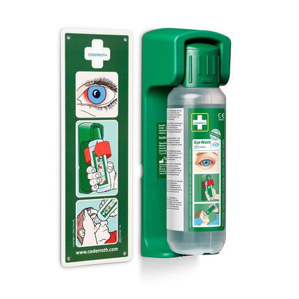 Wandhalterung (für augenspülung 500 ml) ein nachleuchtendes hinweisschild ist im lieferumfang enthalten | Packung (1 Stück)