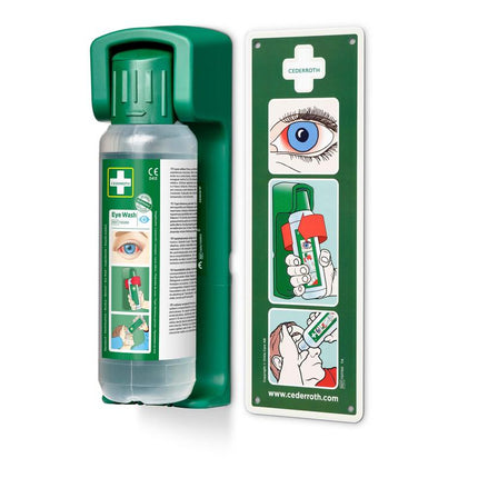 Wandhalterung (für augenspülung 500 ml) ein nachleuchtendes hinweisschild ist im lieferumfang enthalten | Packung (1 Stück)