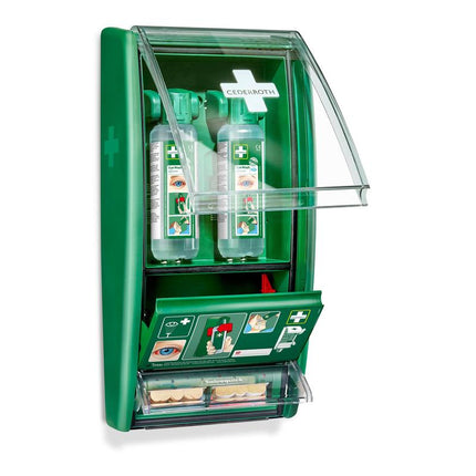 Cederroth augenspülstation, inkl. 2 x 500 ml flaschen à 725200 mit salvequick pflasterspender ref 490700 | Packung (1 Stück)