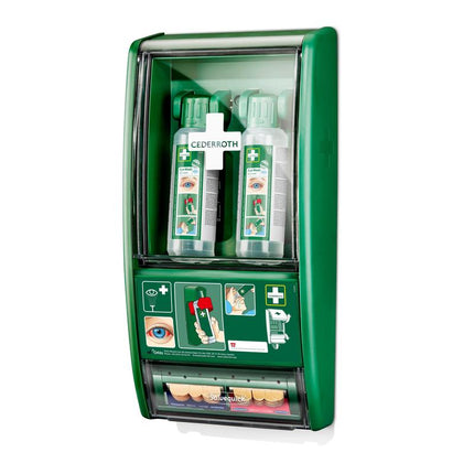 Cederroth augenspülstation, inkl. 2 x 500 ml flaschen à 725200 mit salvequick pflasterspender ref 490700 | Packung (1 Stück)