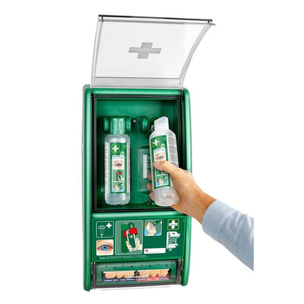 Cederroth augenspülstation, inkl. 2 x 500 ml flaschen à 725200 mit salvequick pflasterspender ref 490700 | Packung (1 Stück)