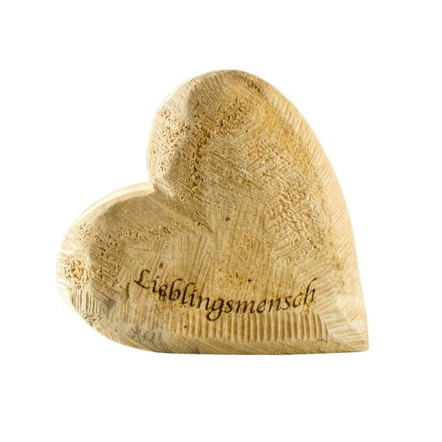 Thankgoods Deko-Holz-Herz aus massivem Naturfarbenem Pappelholz mit Schriftzug Lieblingsmensch