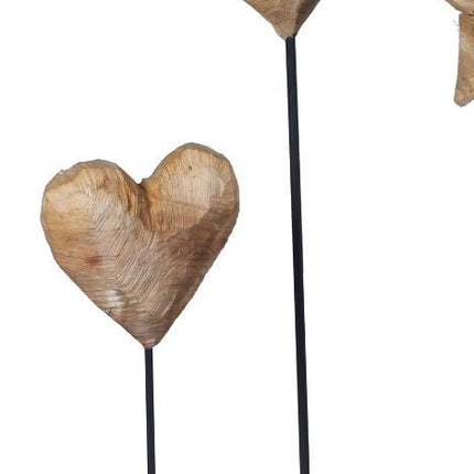 Thankgoods großes massives Deko-Holzherz aus massivem Pappelholz mit Stahlfuß in drei Größen