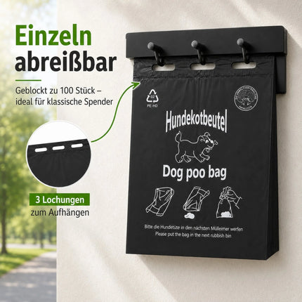 Hundekotbeutel 20x32+3cm - Im Block zu je 100 Stück