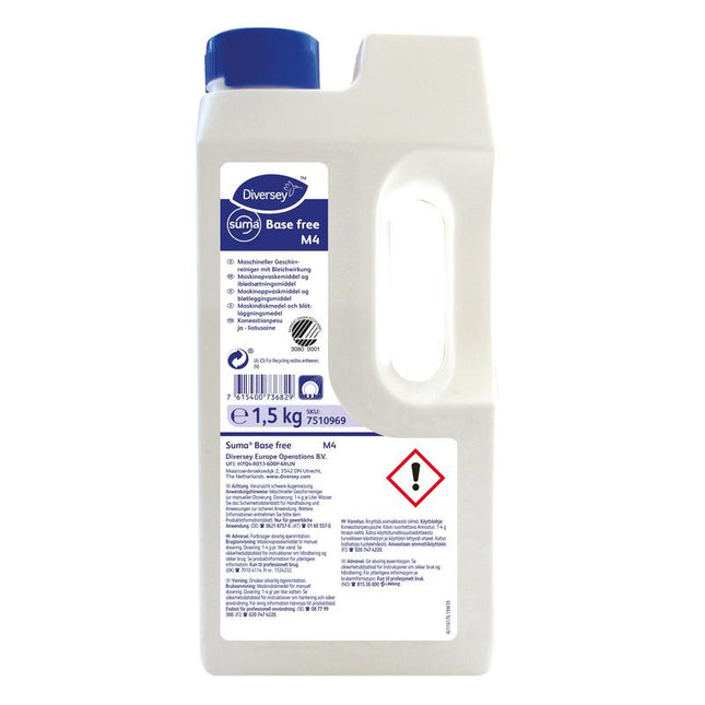Suma Base free M4, Geschirrreiniger mit Bleichwirkung durch Aktivsauerstoff | Flasche (1500 g)