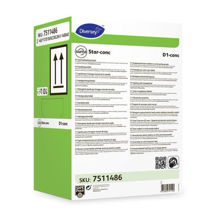 Suma Star-conc D1 conc, Handgeschirrspülmittel, hochkonzentriert | Safepack (10 l)
