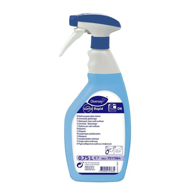 Suma Rapid D6, Universeller Glas- und Oberflächenreiniger | Flasche (750 ml)