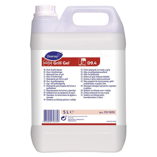 Suma Grill Gel D9.4, Ofen- und Grillreiniger, periodischer Einsatz | Kanister (5 l)