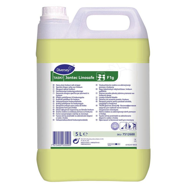 TASKI Jontec Linosafe, Hochleistungs-Linoleumgrundreiniger 1. Schritt des Linosecure Systems | Kanister (5 l)