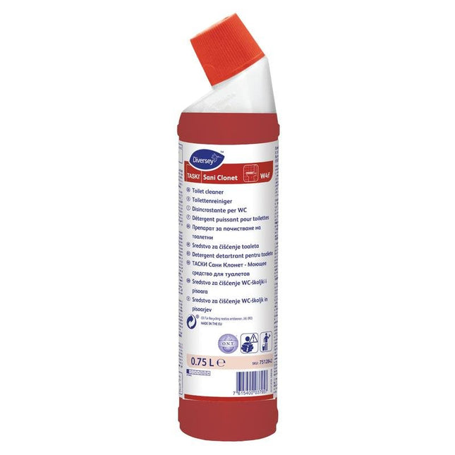 TASKI Sani Clonet, WC-Reiniger, gebrauchsfertig, basierend auf Zitronen- / Sulfaminsäure | Flasche (750 ml)