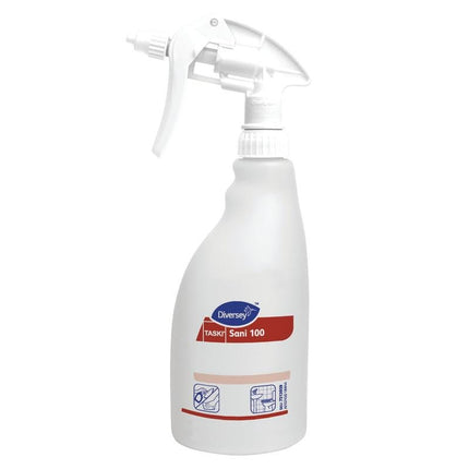 Triggersprayflasche Sani 100, Nachfüllflasche Sani 100, roter Trigger (0,5L) | Karton (5 Flaschen)