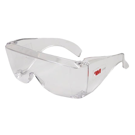 Schutzbrille mit Bügel, Brillenglas aus Polycarbonat, klare Sicht, Besucherbrille | Packung (1 Stück)