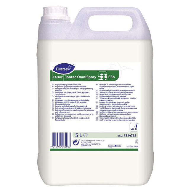 TASKI Jontec OmniSpray, Reinigungs- und Pflegeprodukt für Einscheibenmaschinen ab 300 U/min | Kanister (5 l)