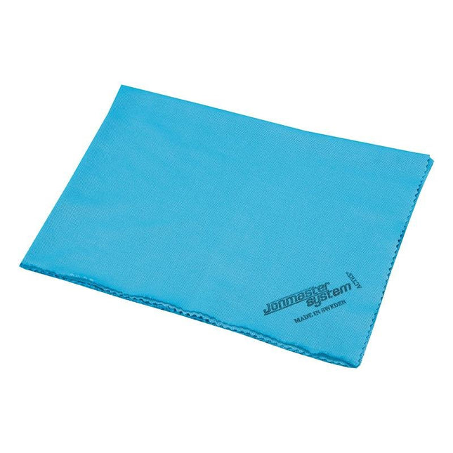 Jonmaster Ultra Window cloth, blau, Spezielles Mikrofasertuch für Glas, streifenfreie Reinigung, Größe 40 x 50 cm, blau  | Packung (5 Stück)