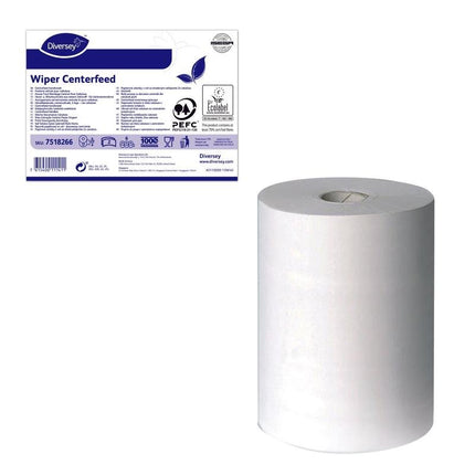 Wischtuchrolle Midi weiß 2-lagig, Hand- bzw. Wischtuchrolle - für Papierrollenhalter mit Innenabwicklung - Midi, reine Zellulose, 2-lagig, weiß, perforiert, 20 cm breit, 150,48 m/Rolle, 18,5 g/m² | Packung (1 Rolle)