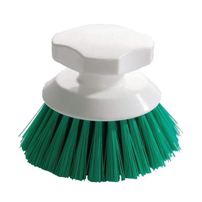 Knopfbürste grün, Knopfbürste mit harten Borsten, 90 x 120mm (Durchmesser) | Packung (1 Stück)