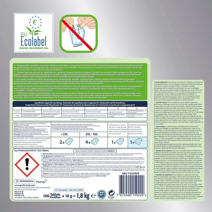 SUN Professional All in One ECO Tabs Geschirrreinigertabs | Packung (100 Stück)