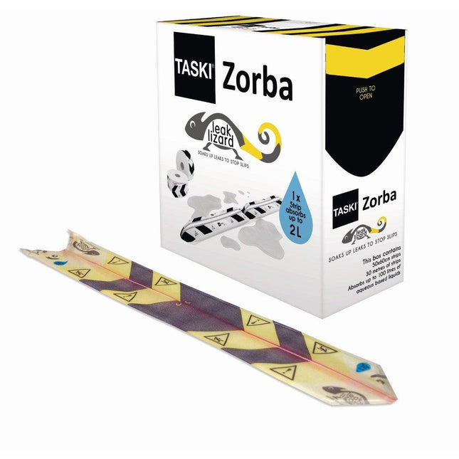 TASKI Zorba Leak Lizard, hocheffektiver Absorptionsstreifen, 1 VE = 50 Abrisse zu 60 cm | Karton (50 Packungen)