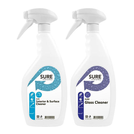 Triggersprayflasche, Flasche mit SURE Glass Cleaner + SURE Interior & Surface Cleaner Label | Flasche (1 Stück)