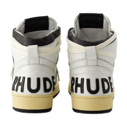 Sneakers Rhecess Hi - Rhude - Leder - Weiß/Schwarz