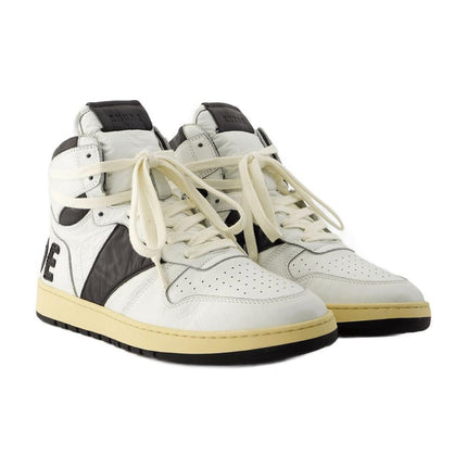 Sneakers Rhecess Hi - Rhude - Leder - Weiß/Schwarz