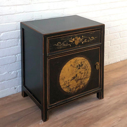 Vintage Asia Chinesisches Nachtkästchen Nachttisch "LesNoirs" - Art. 35191-11