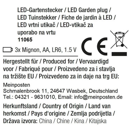 Gartenstecker Stern LED Weihnachtsbeleuchtung Batterie Timer warmweiß 60x60 cm