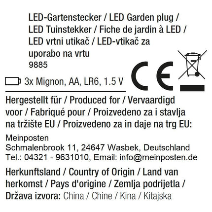 Gartenstecker Stern LED Weihnachtsbeleuchtung batterie Timer warmweiß 50x98 cm