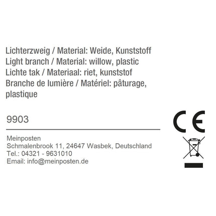 Lichterzweige LED warmweiß Weide Lichterkette Lichterzweig Timer Höhe 100 cm