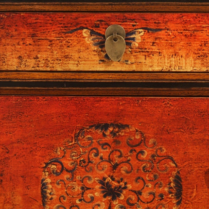 Vintage Asia Chinesisches Nachtkästchen Nachttisch "Fire" - Art. 35191-2