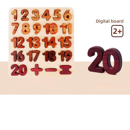 Buchstaben-Zahlen-Puzzle aus Holz – Lernspaß für Kinderhände