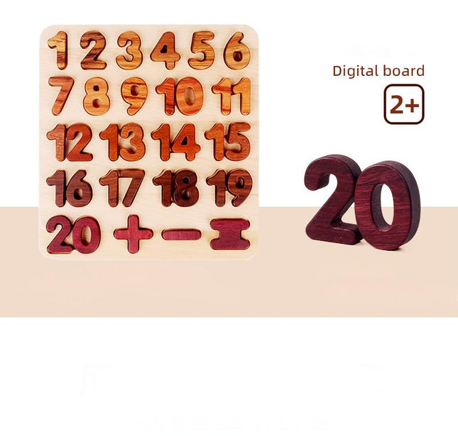Buchstaben-Zahlen-Puzzle aus Holz – Lernspaß für Kinderhände