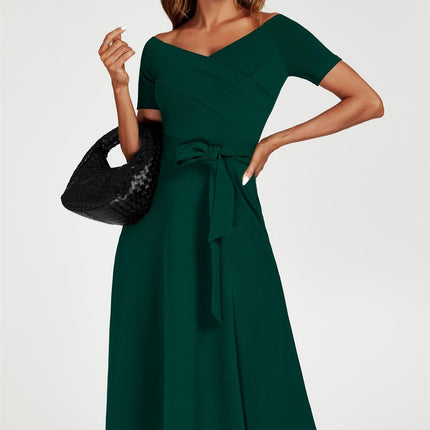 Bardot Midi Dress In Green