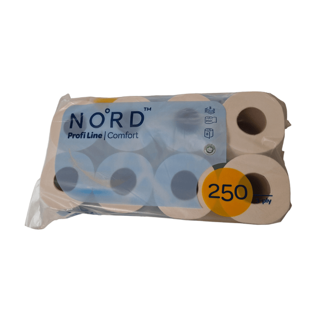 Toilettenpapier, 3-lagig, 250 Blatt, 8 Rollen  | Karton (8 Packungen)