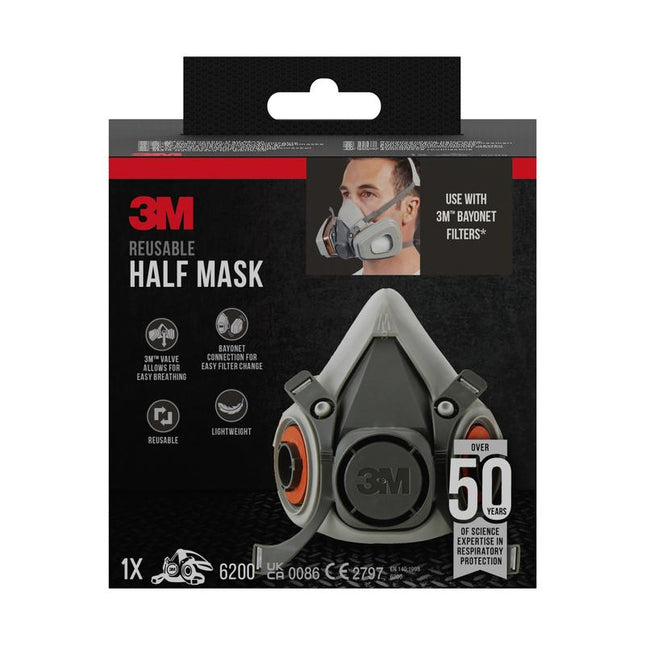 Auslaufartikel: 3M™ Halbmasken-Gehäuse 6200 wiederverwendbar, mittelgroß | Packung (1 Stück)