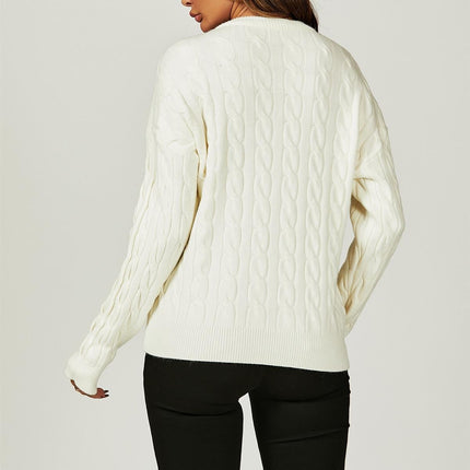 Heart Embroidery Jumper Top In Cream