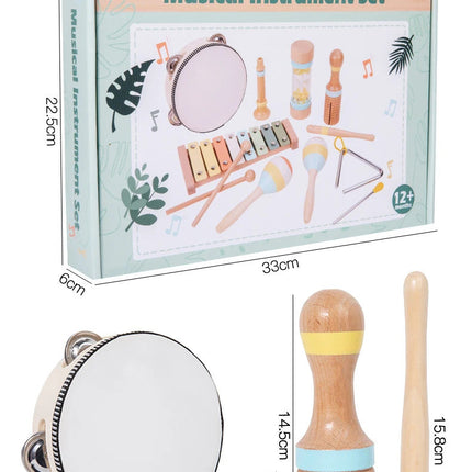 Montessori Holz Instrumenten Set für kleine Klangforscher (6, 8 und 9-teilig)