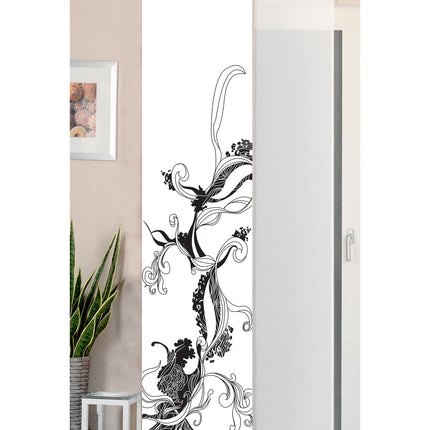 2er Set Schiebegardine Flächenvorhang Wildseide Optik und Voile Paneel 80400