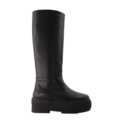 Stiefeletten Tubular aus schwarzem Leder
