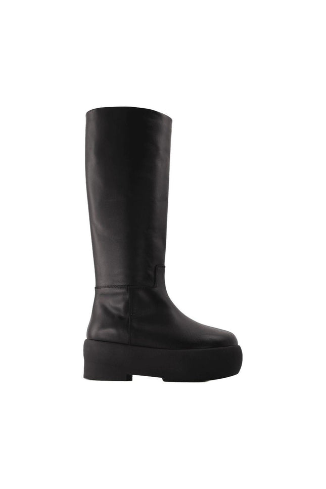 Stiefeletten Tubular aus schwarzem Leder
