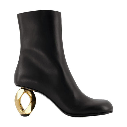 Stiefeletten Chaîne aus schwarzem Leder