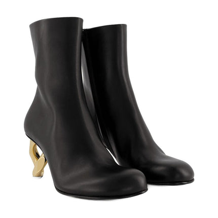 Stiefeletten Chaîne aus schwarzem Leder